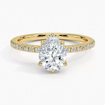 Moissanite Wedding Rings in Simple Styles, made of S925 Sterling Silver Plated with 18k Gold, Round, Heart, Oval, Emerald-cut, Marquise shapes