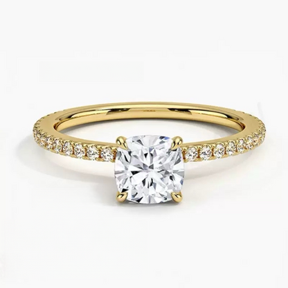 Moissanite Wedding Rings in Simple Styles, made of S925 Sterling Silver Plated with 18k Gold, Round, Heart, Oval, Emerald-cut, Marquise shapes