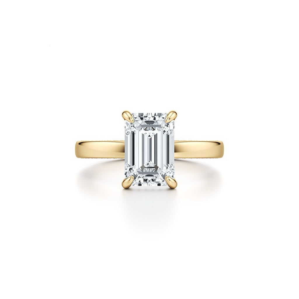 2 Carat Four Claws Moissanite Engagement Ring with S925 Silver Proposal Ring