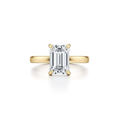 2 Carat Four Claws Moissanite Engagement Ring with S925 Silver Proposal Ring