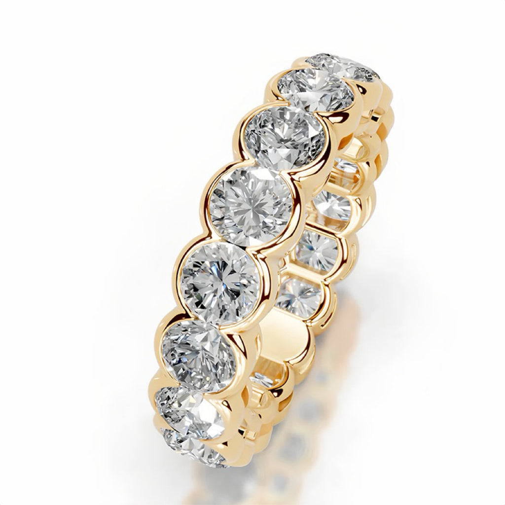 10/20/30/50-Point Full-Set Stackable Fashion S925 Silver Moissanite Ring 18K Gold