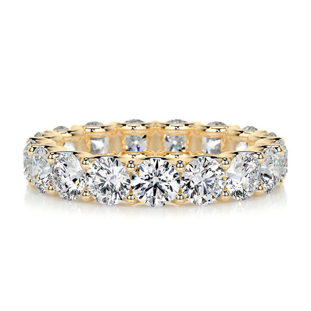10/20/30/50-Point Full-Set Stackable Fashion S925 Silver Moissanite Ring 18K Gold