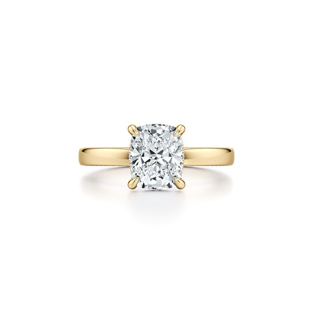 2 Carat Four Claws Moissanite Engagement Ring with S925 Silver Proposal Ring