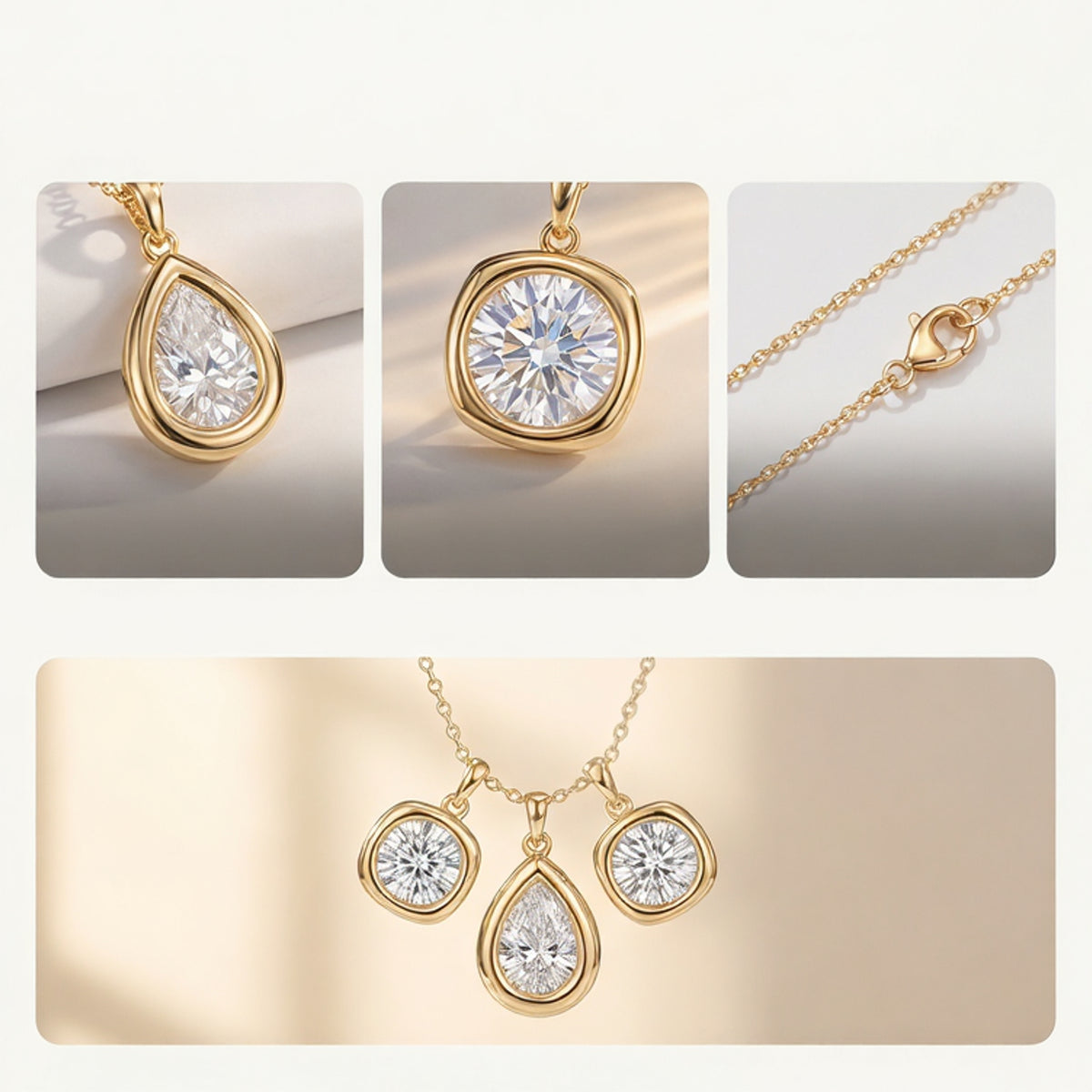 4-Carat Moissanite Necklace Gift for Girls S925 Silver Choker Pendant