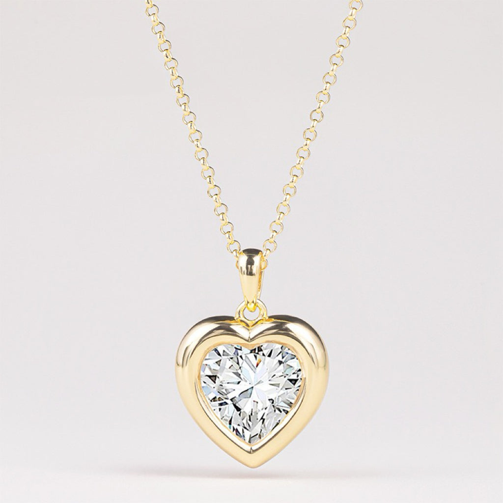 4-Carat Moissanite Necklace Gift for Girls S925 Silver Choker Pendant