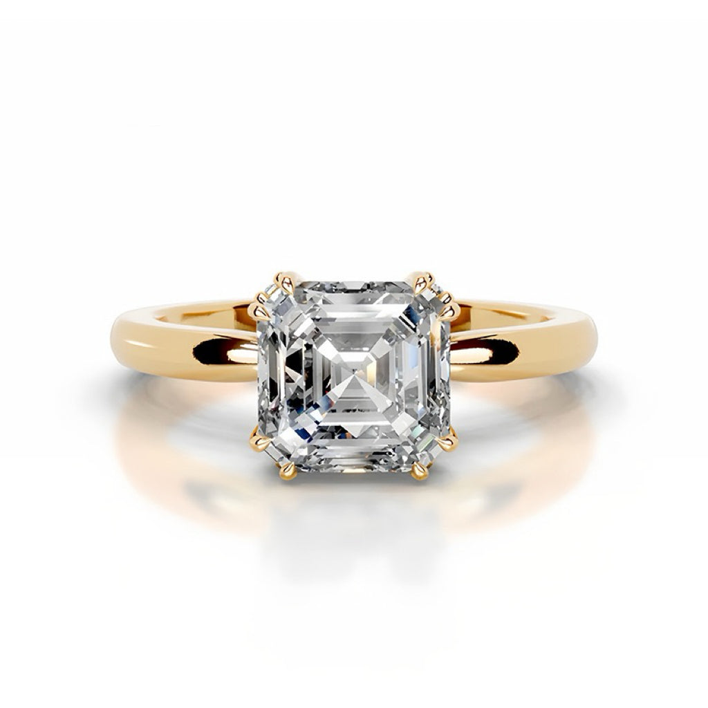 Double-Prong Setting Moissanite Riing Engagement Ring with S925 Silver Proposal Ring