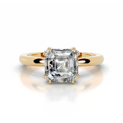 Double-Prong Setting Moissanite Riing Engagement Ring with S925 Silver Proposal Ring
