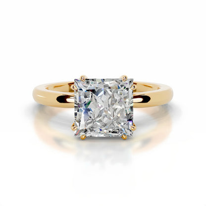 Double-Prong Setting Moissanite Riing Engagement Ring with S925 Silver Proposal Ring