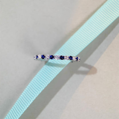 S925 Ring with Colored Gemstones Daily Design Fashion Full-set Ring