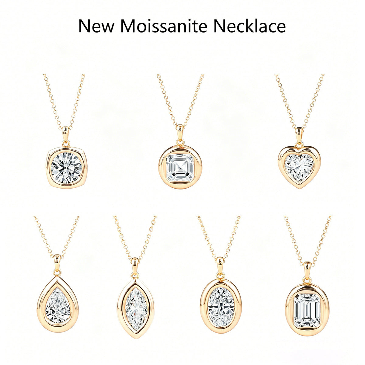 4-Carat Moissanite Necklace Gift for Girls S925 Silver Choker Pendant