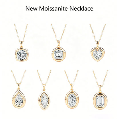 4-Carat Moissanite Necklace Gift for Girls S925 Silver Choker Pendant