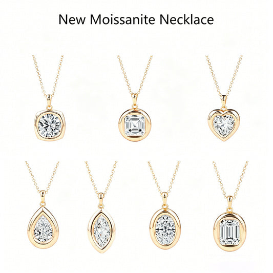4-Carat Moissanite Necklace Gift for Girls S925 Silver Choker Pendant