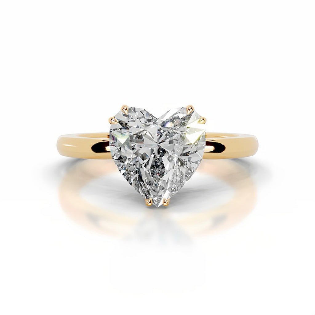 Double-Prong Setting Moissanite Riing Engagement Ring with S925 Silver Proposal Ring