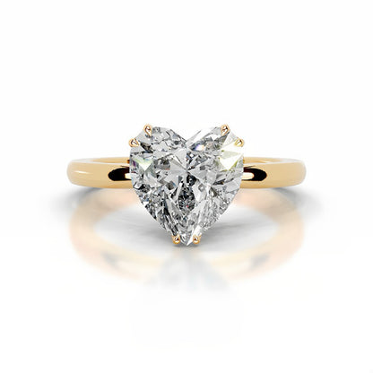 Double-Prong Setting Moissanite Riing Engagement Ring with S925 Silver Proposal Ring