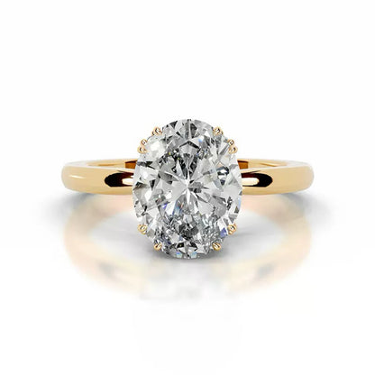 Double-Prong Setting Moissanite Riing Engagement Ring with S925 Silver Proposal Ring