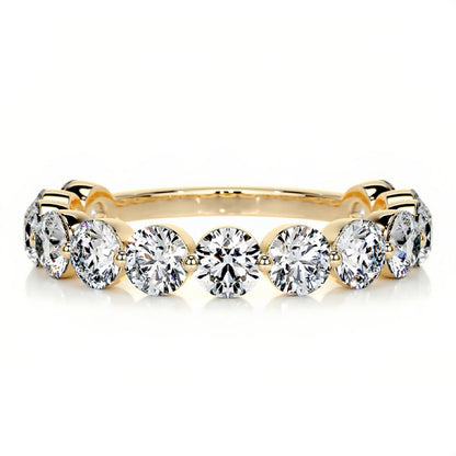 10/20/30/50-Point Full-Set Stackable Fashion S925 Silver Moissanite Ring 18K Gold