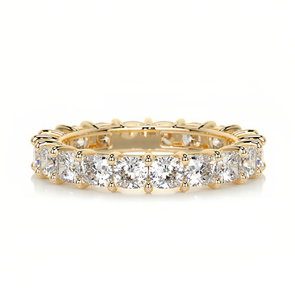 10/20/30/50-Point Full-Set Stackable Fashion S925 Silver Moissanite Ring 18K Gold