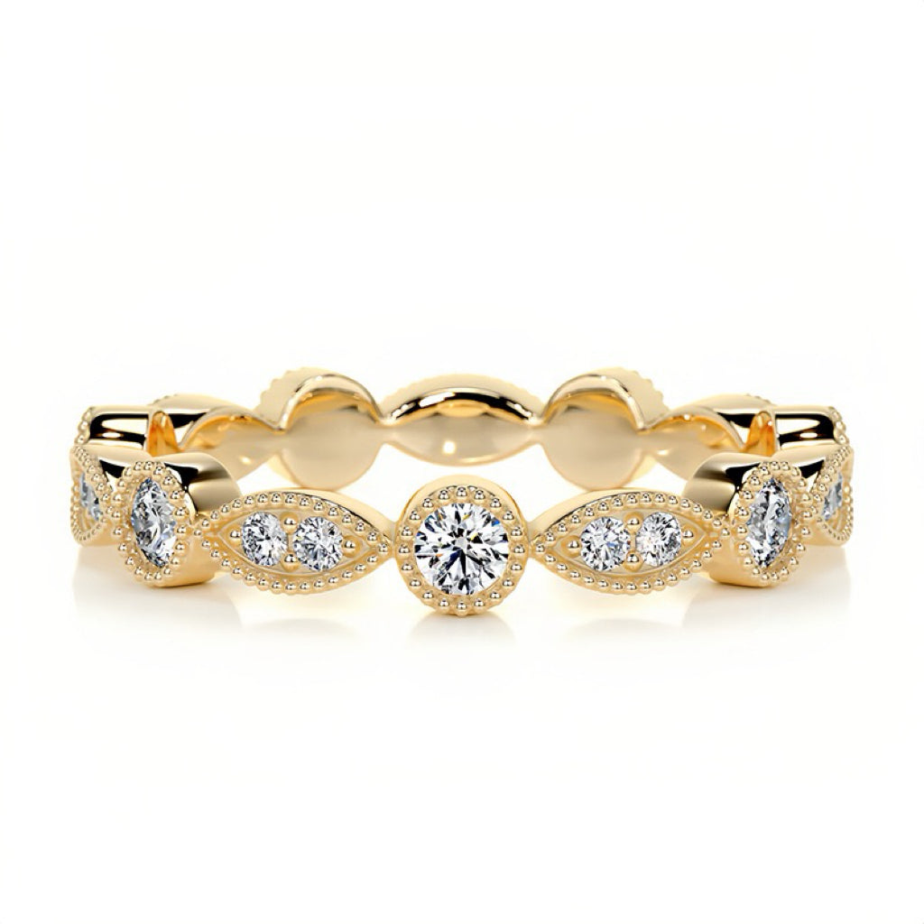 Eternity Band 18K Gold Moissanite Ring with Full Set Moissanite Rings S925 Silver Engagement Ring