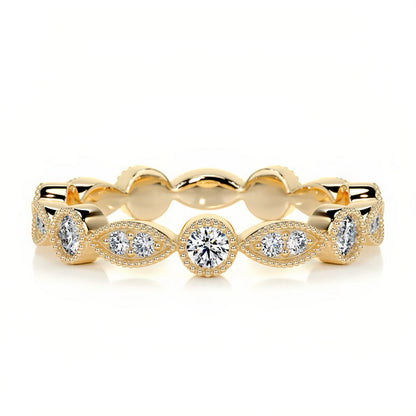 Eternity Band 18K Gold Moissanite Ring with Full Set Moissanite Rings S925 Silver Engagement Ring